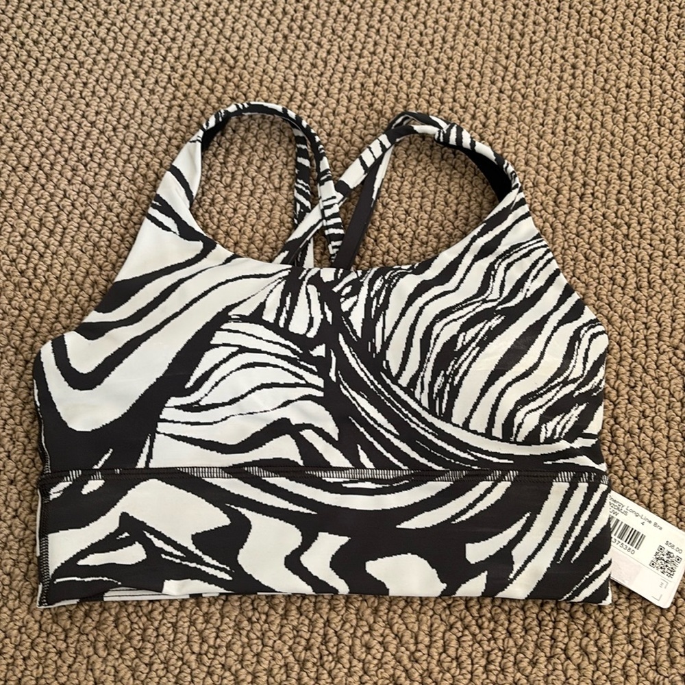 Lululemon Energy Longline Bra Sports Bra - zebra print